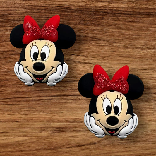 3-D Mouse With Glitter Bow Focal