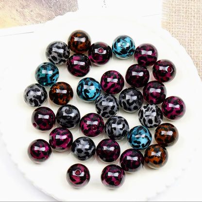 16mm Dark Leopard Acrylic Bead