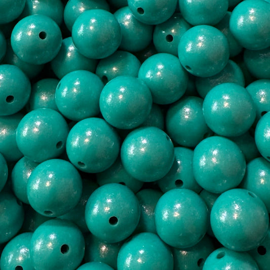 15mm Chameleon Turquoise Silicone Bead