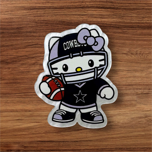 Kitty Football Player Acrylic Flatback