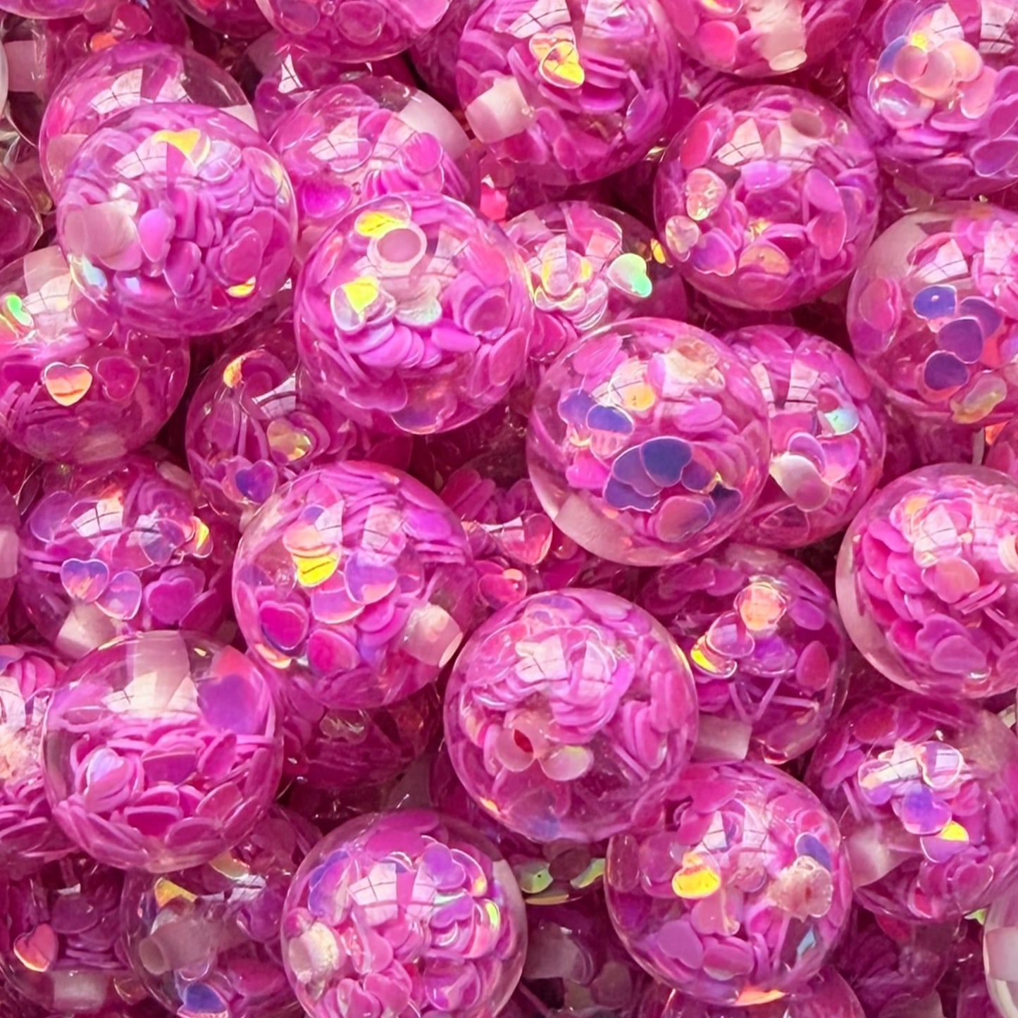 16mm Violet Acrylic Hearts Bead