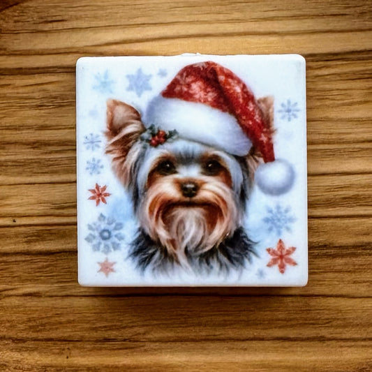 Yorkie In Santa Hat Focal