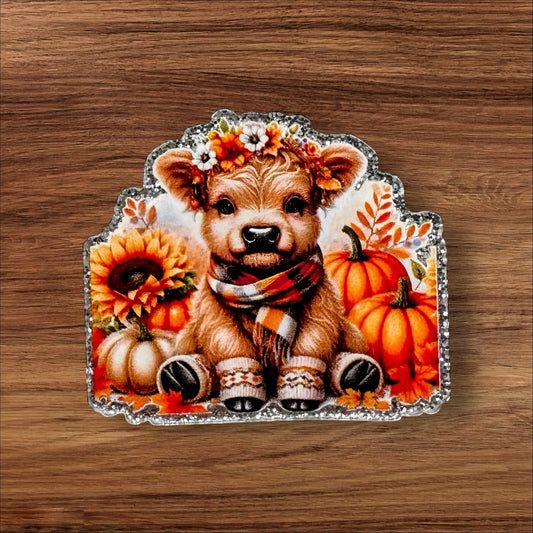 Fall Cow Acrylic Flatback