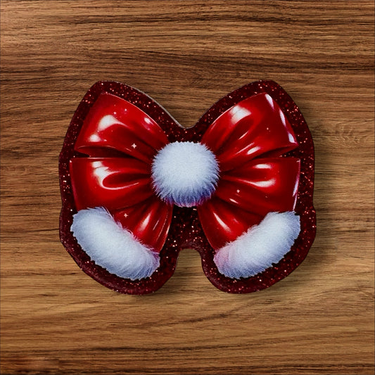 Santa Bow Acrylic Flatback