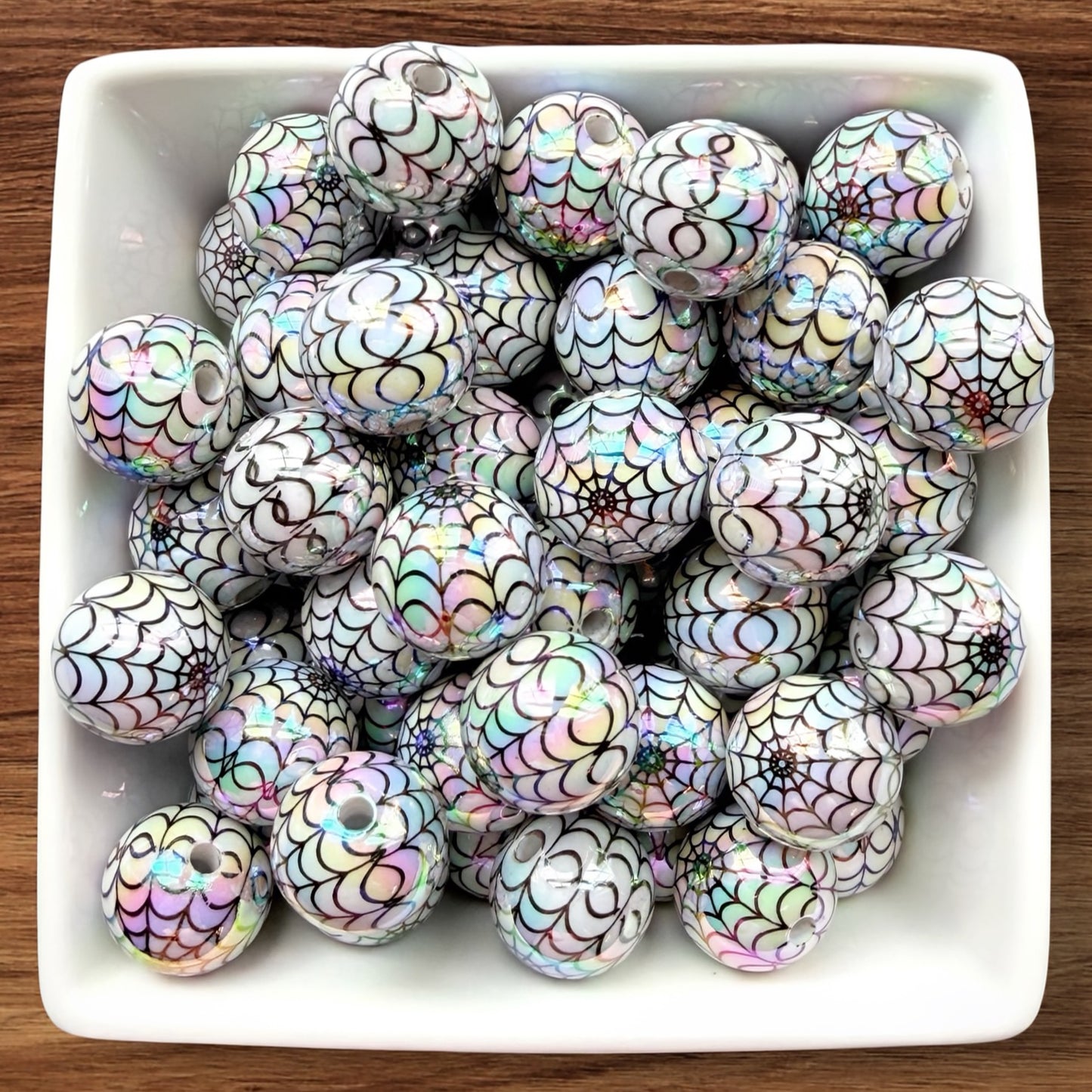 16mm Acrylic Spiderweb Bead