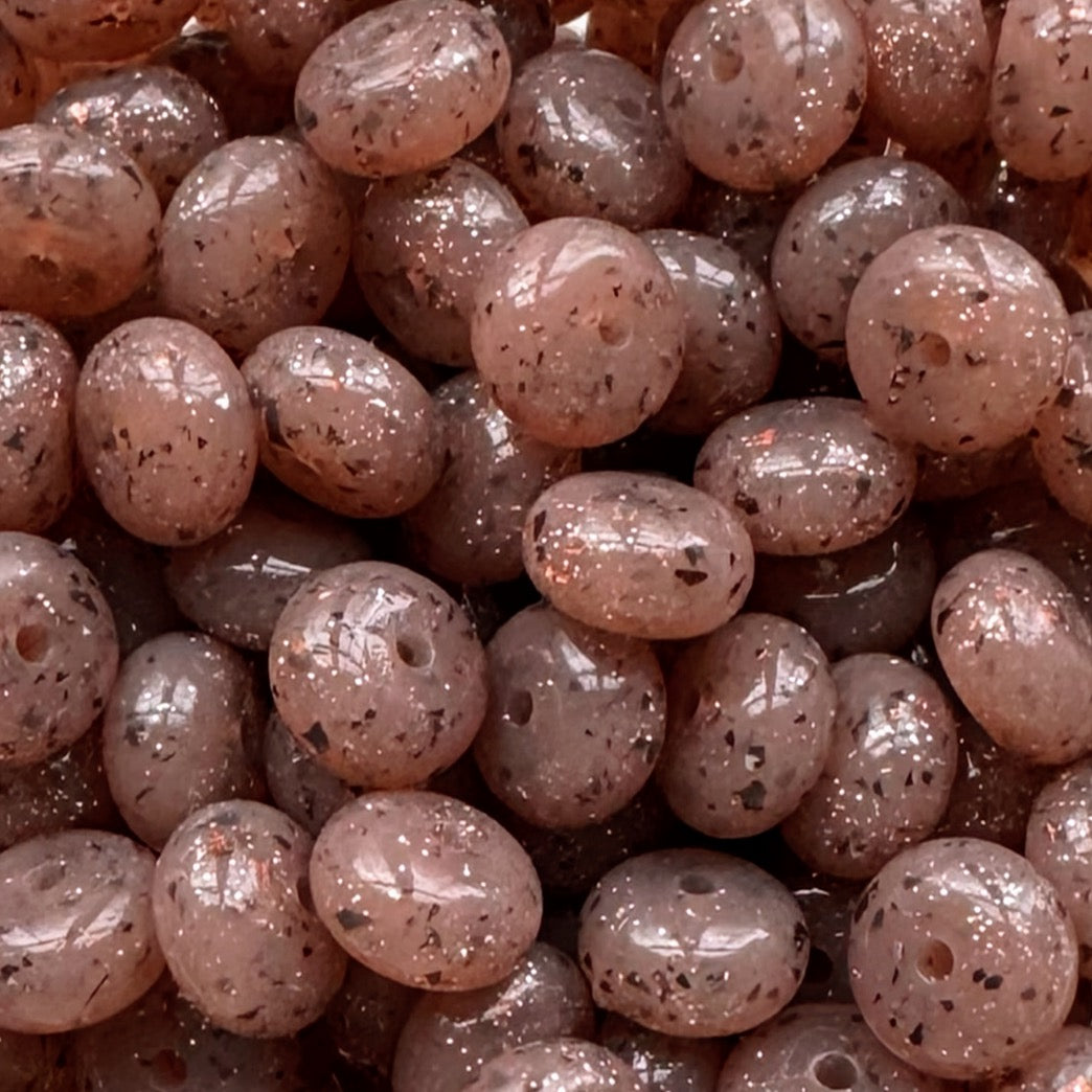 14mm Brown Chunky Glitter Abacus Bead