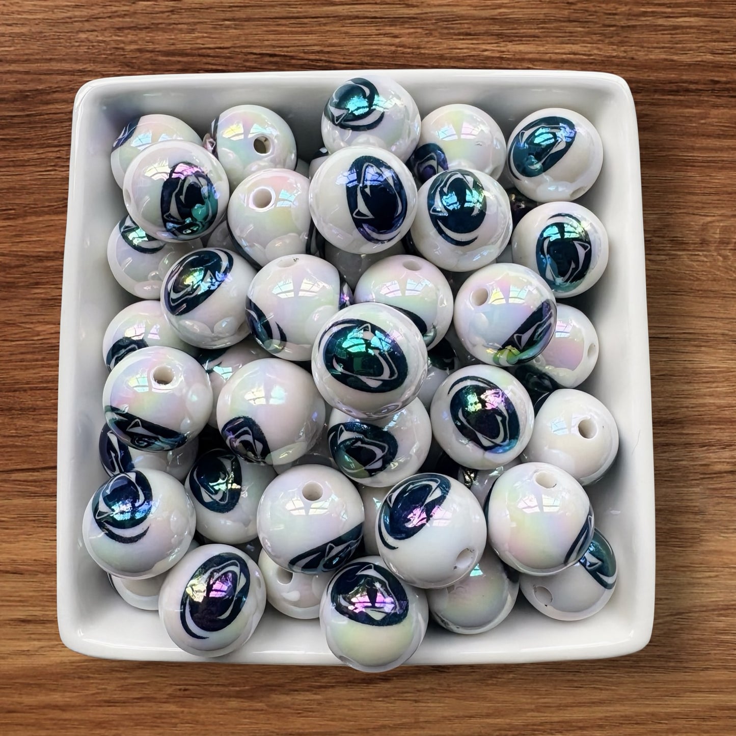 16mm Football Acrylic Bead