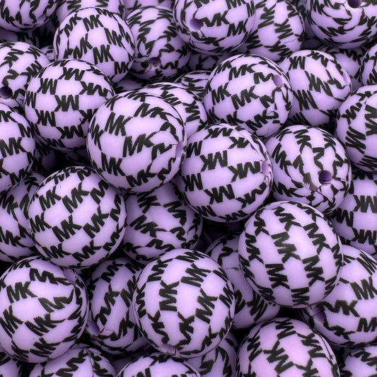15mm Black & Purple Silicone Bead