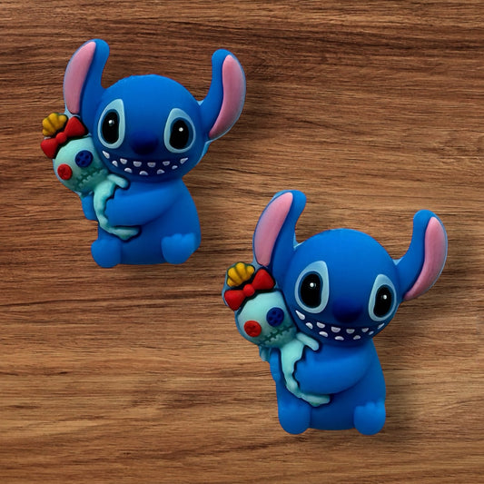 3-D Blue Alien With Doll Focal