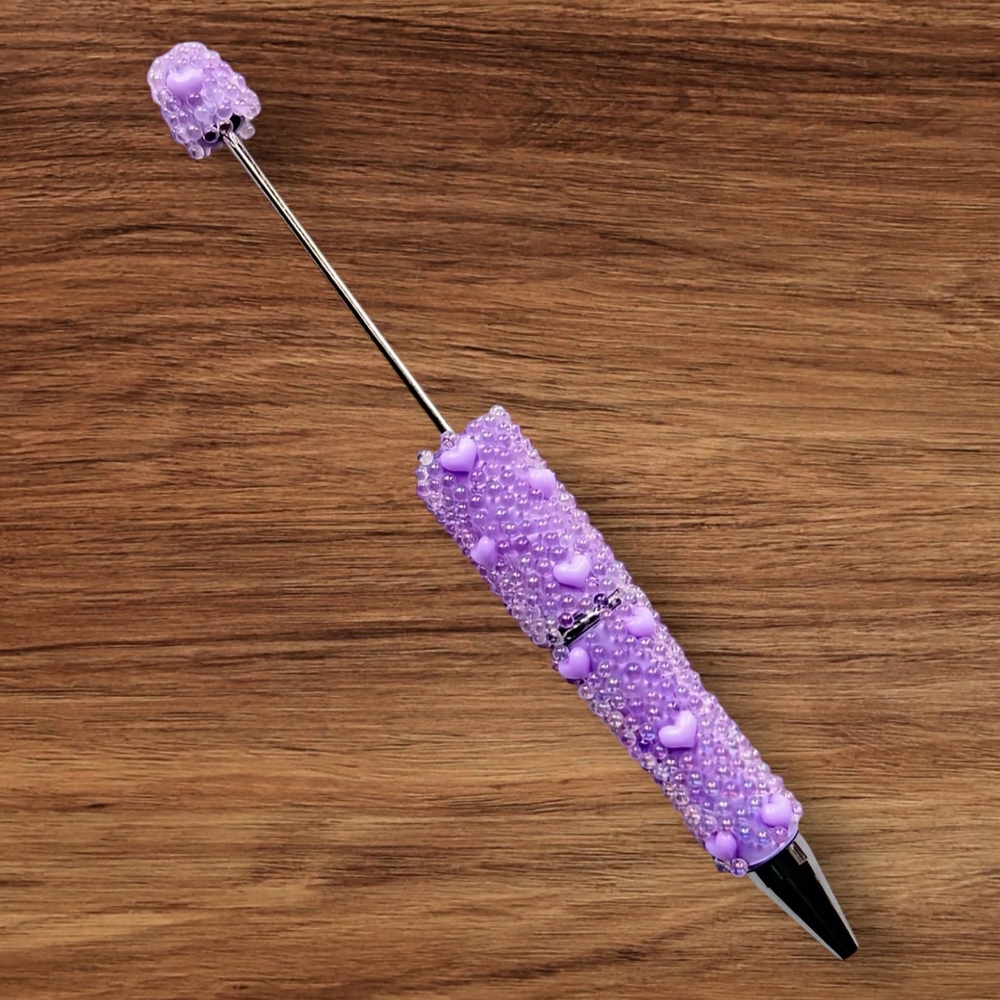 Fancy Beadable Pen With Hearts