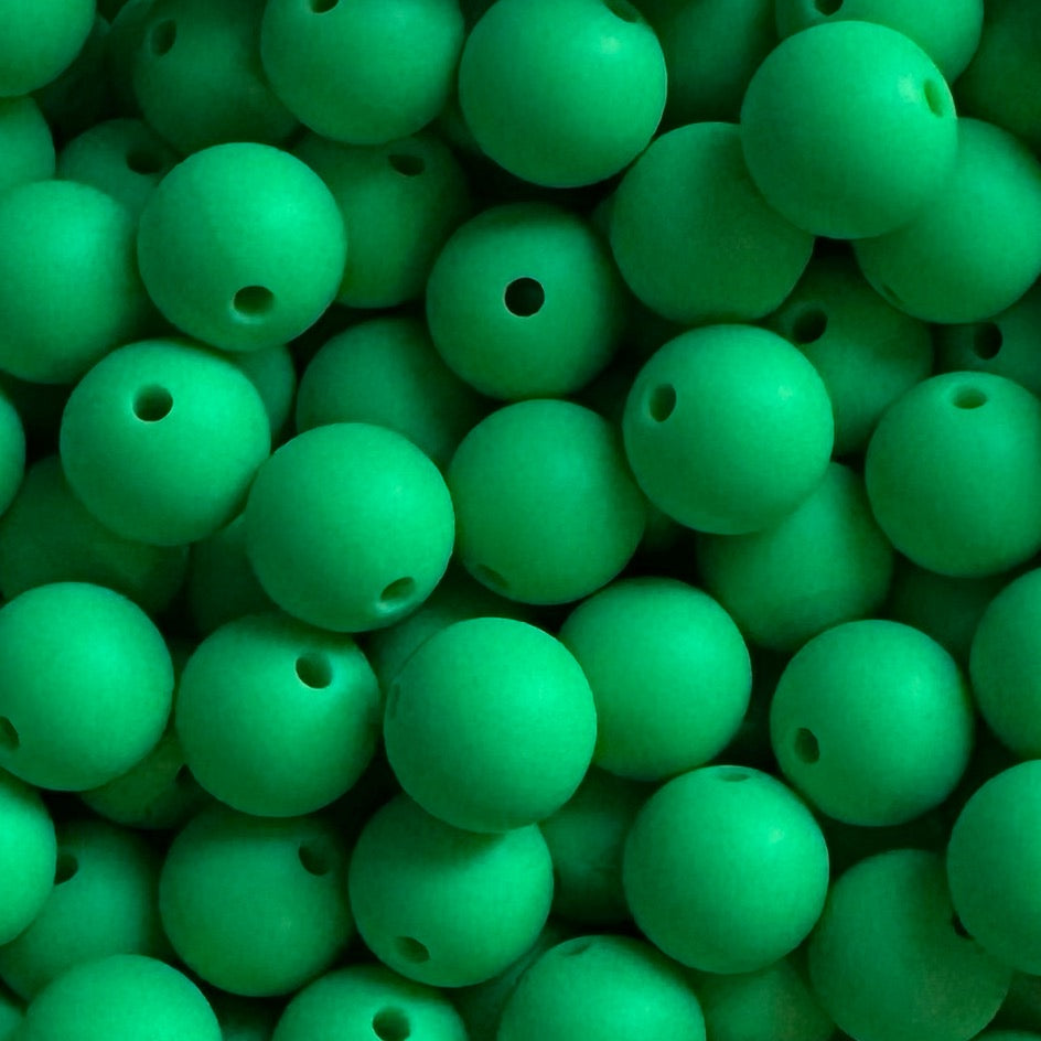12mm Emerald Green Silicone Bead
