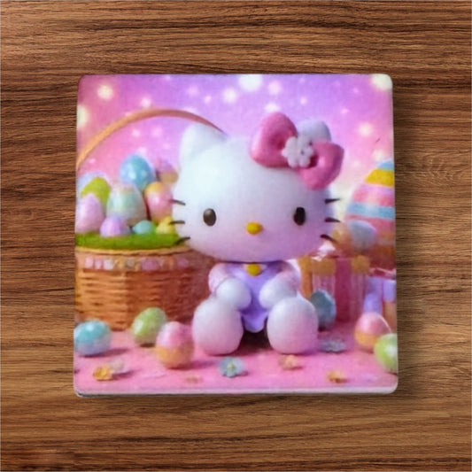 Kitty With Easter Basket Focal