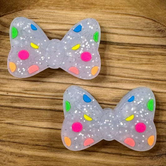 Neon Polka Dot Bow Focal