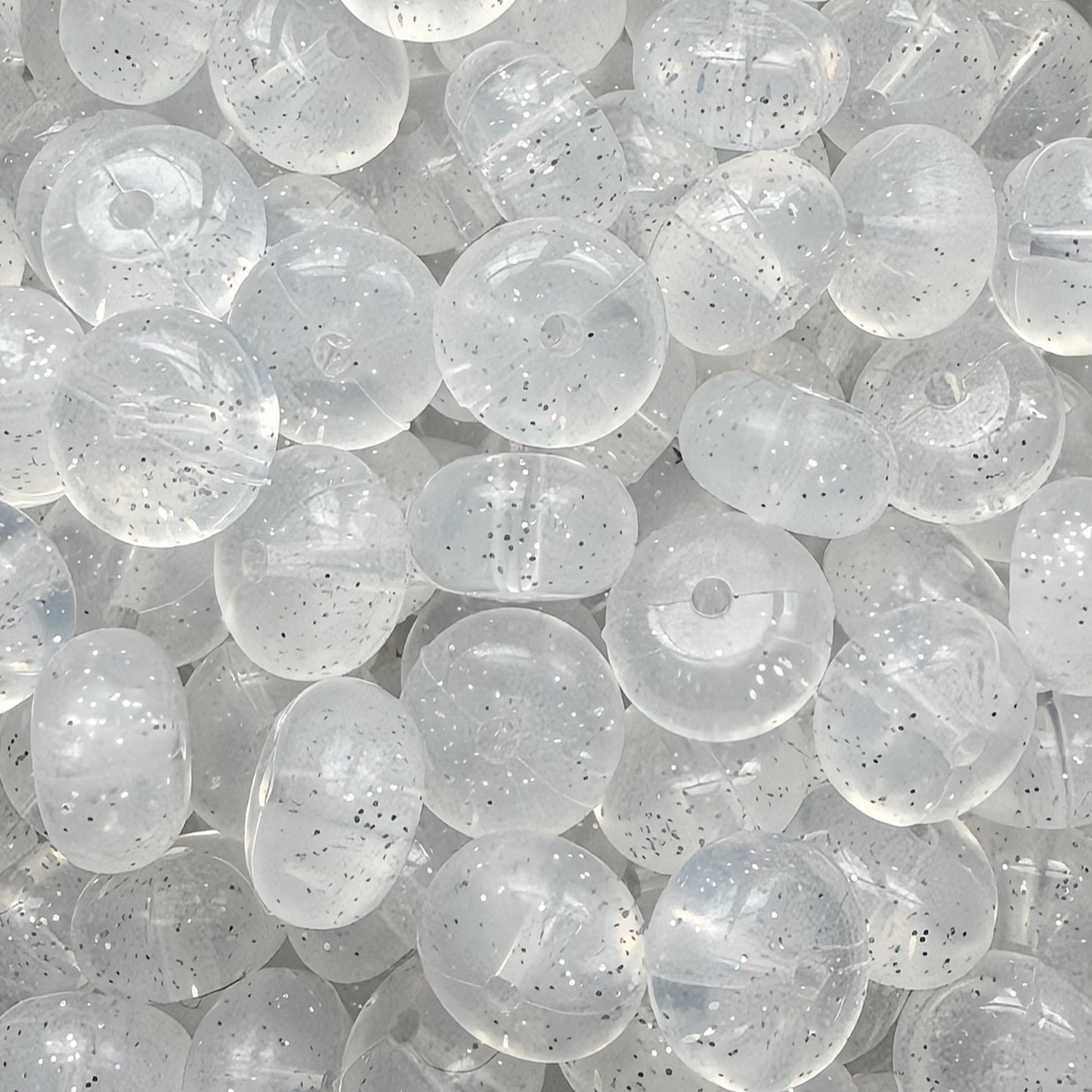 Clear Glitter Jelly Abacus Bead
