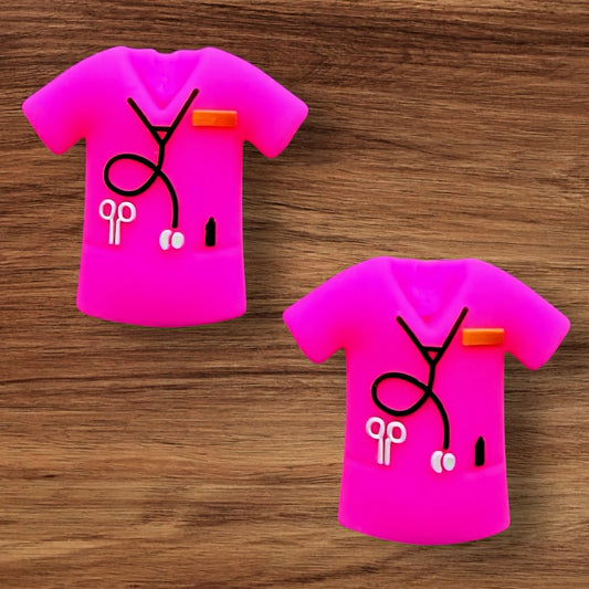 3-D Doctor Scrub Focal (Hot Pink)
