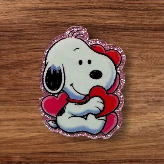 Snoopy With Heart Acrylic Flatback