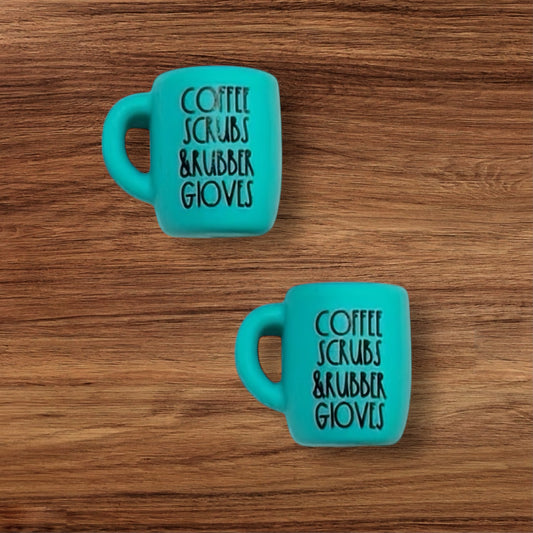 Coffee Scrubs & Rubber Gloves Mug Focal (Turquoise)