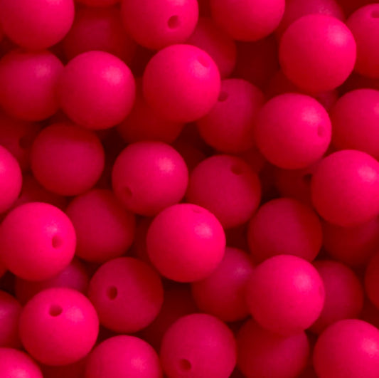 12mm Violet Pink Silicone Bead