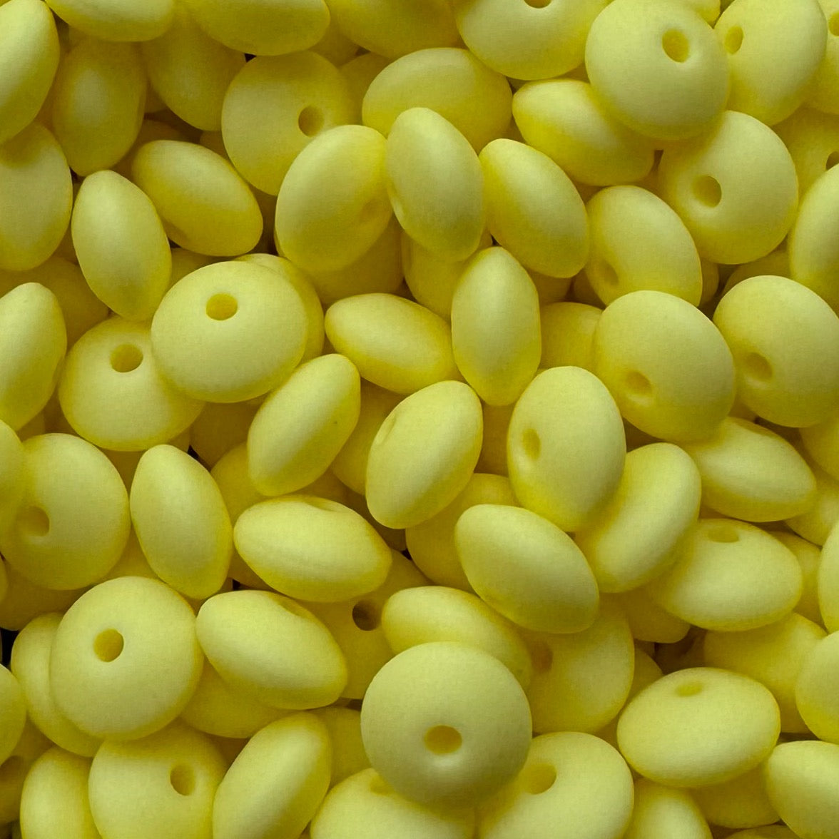12mm Cream Yellow Silicone Lentil Bead