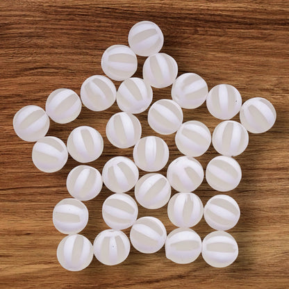 16mm Matte Striped Acrylic Bead
