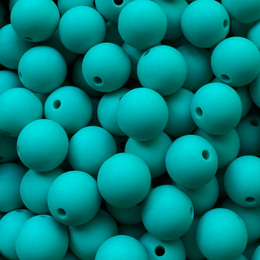 12mm Turquoise Silicone Bead