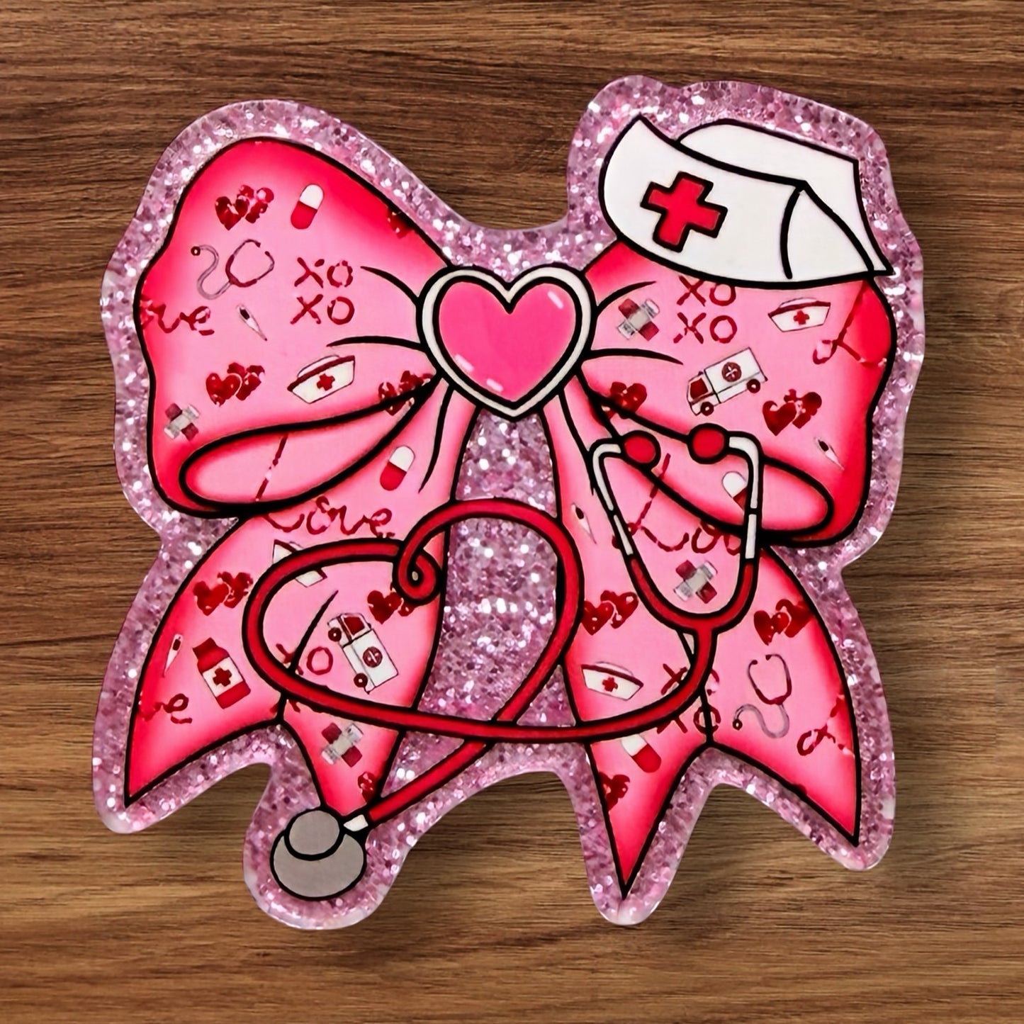 Stethoscope Bow Acrylic Flatback