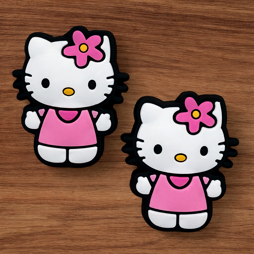 Kitty With Pink Flower Focal