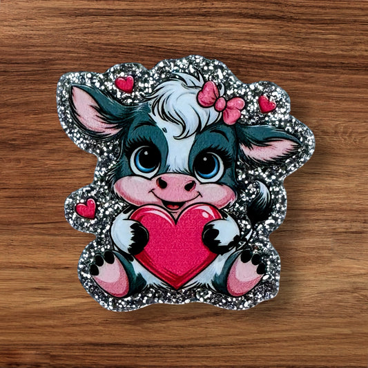Cow With Heart Acrylic Flatback