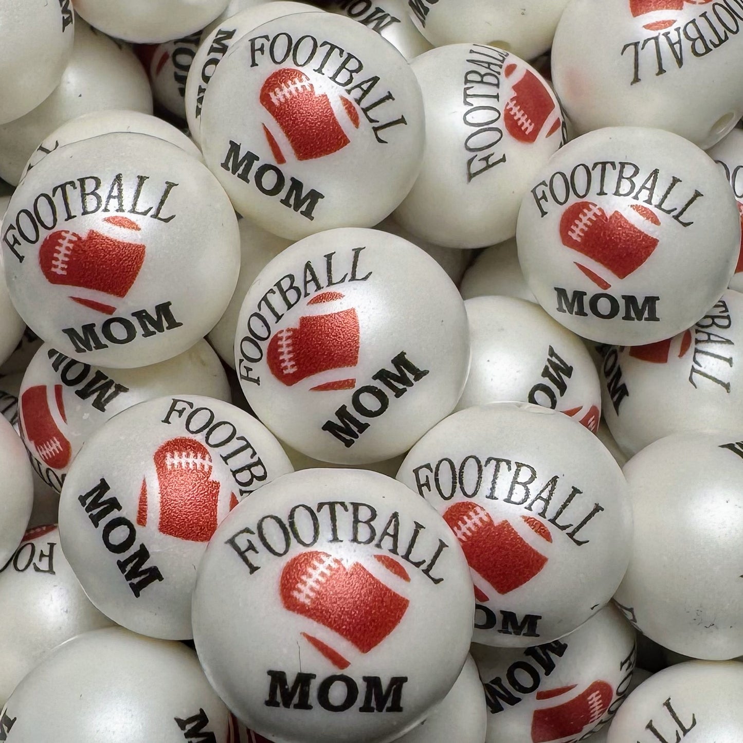 20mm Football Mom Acrylic Bead