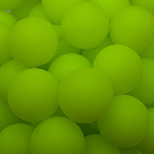 15mm Neon Yellow Silicone Bead