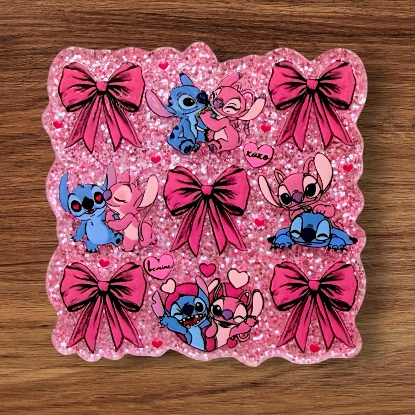Blue Alien & Bows Acrylic Flatback
