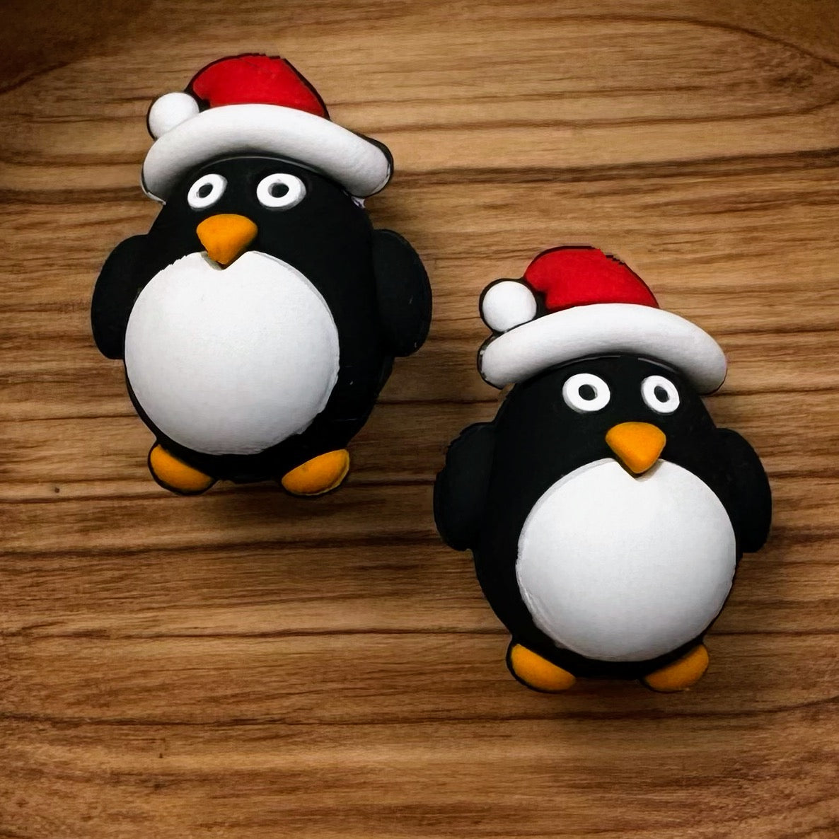 3-D Penguin In Santa Hat Focal