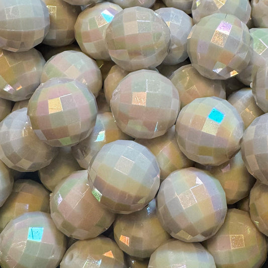 20mm White Acrylic Disco Ball Bead