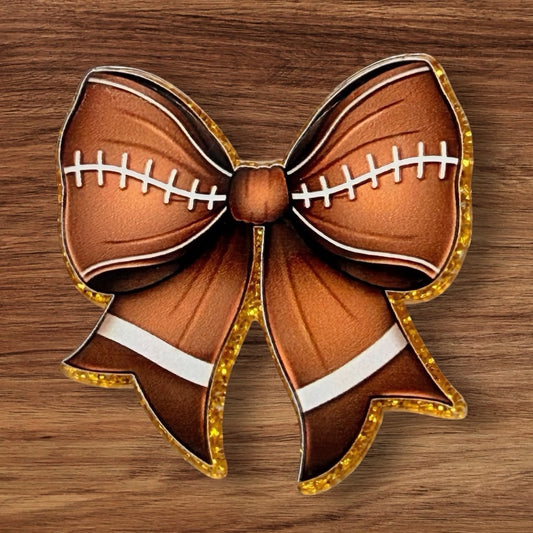 Football Bow Acrylic Flatback