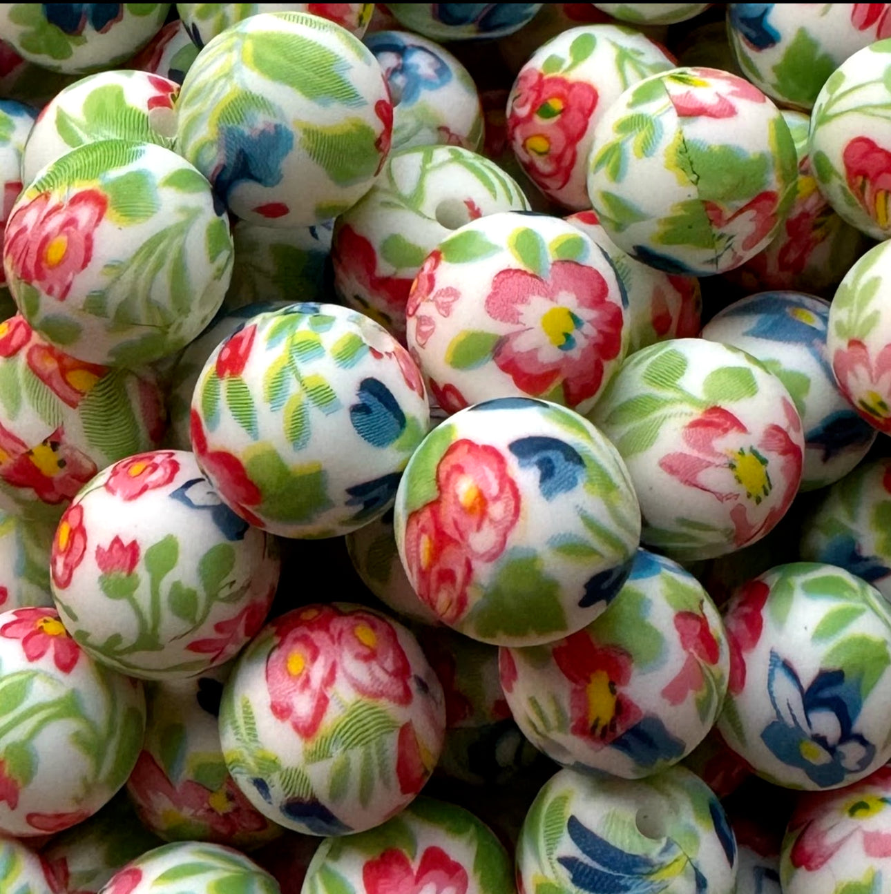 15mm Floral Silicone Bead
