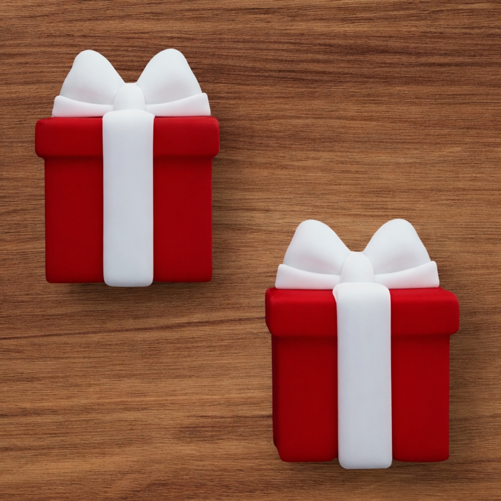 3-D Red Present Focal