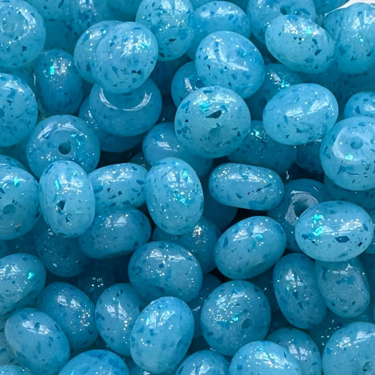 14mm Blue Jelly Chunky Glitter Abacus Bead