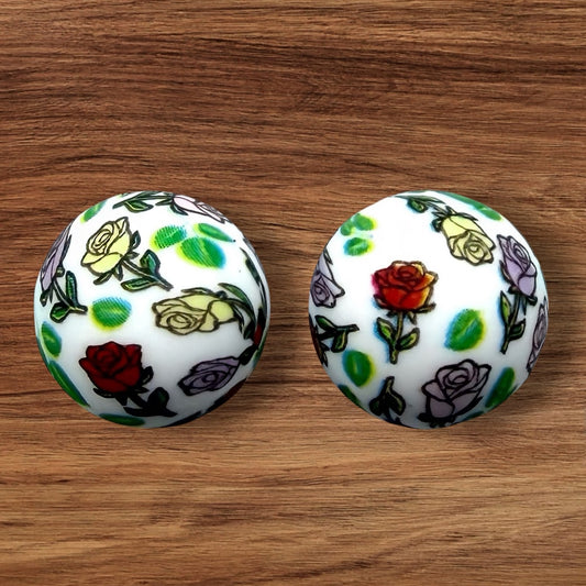 15mm Rose Bush Silicone Bead