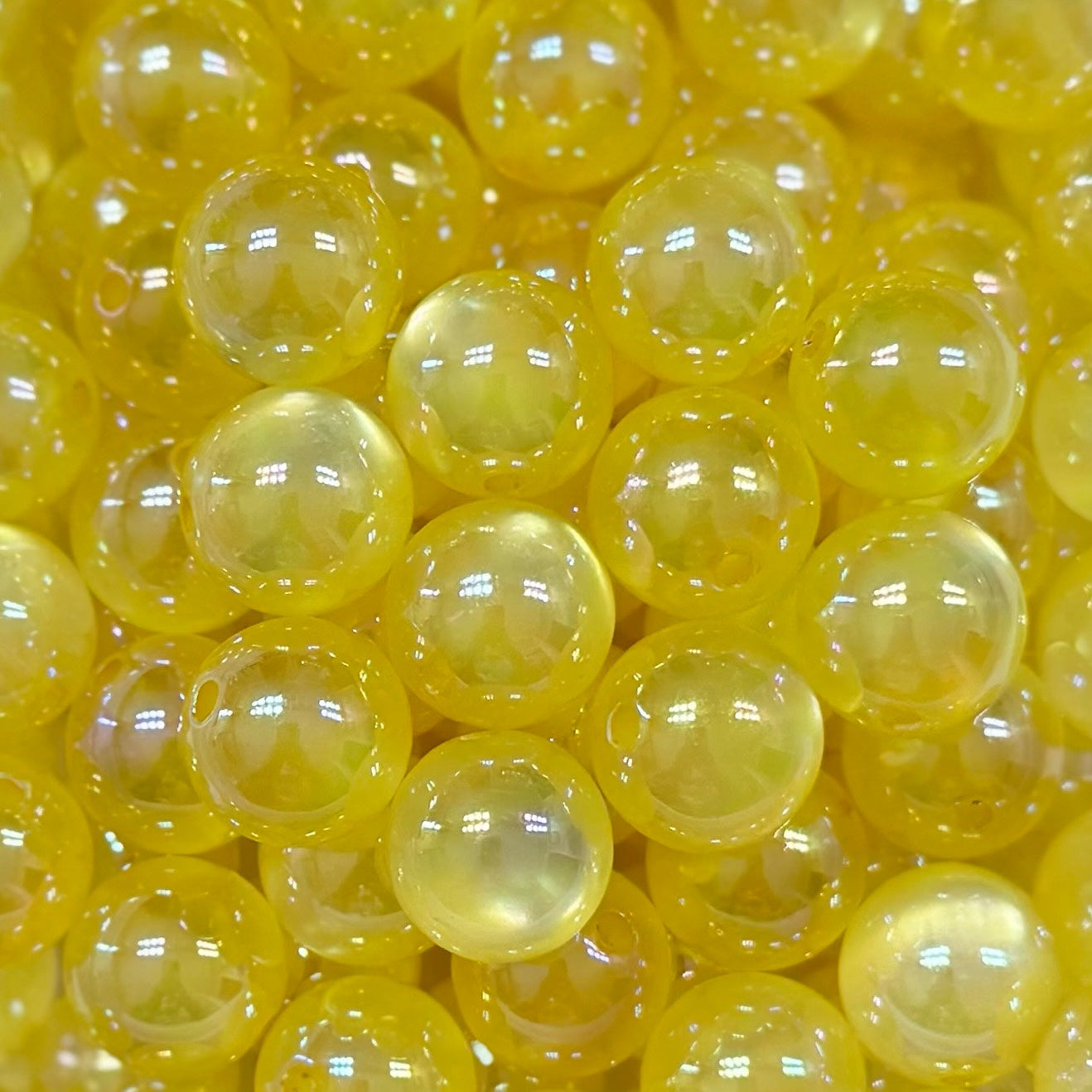 16mm Yellow Jelly Acrylic Bead