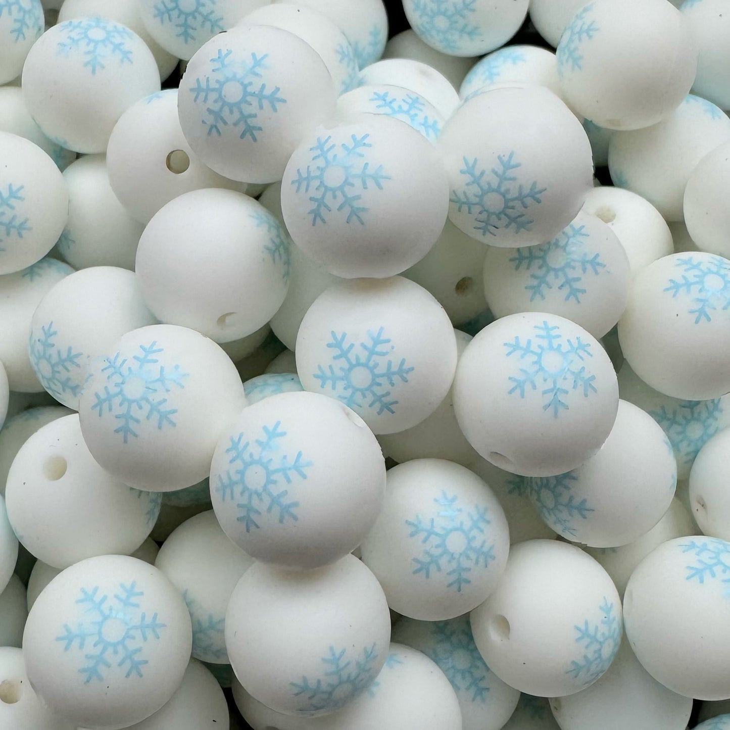 15mm Snowflake Silicone Bead