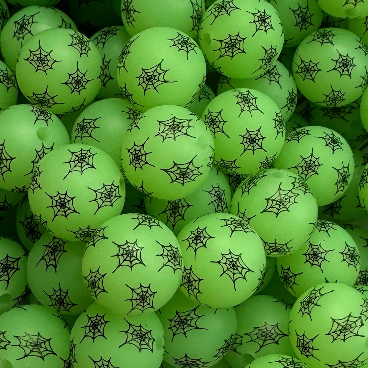 15mm Neon Green Spider Silicone Bead