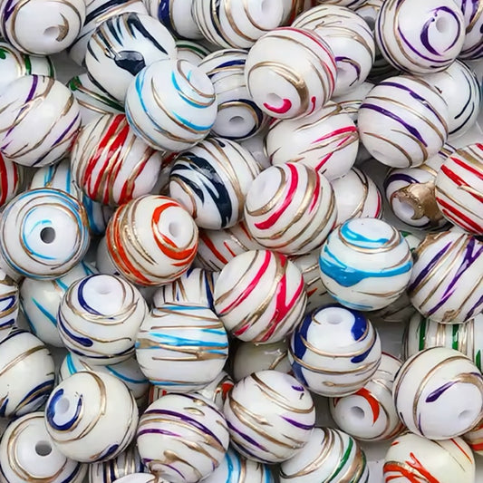 16mm Acrylic Swirl Beads