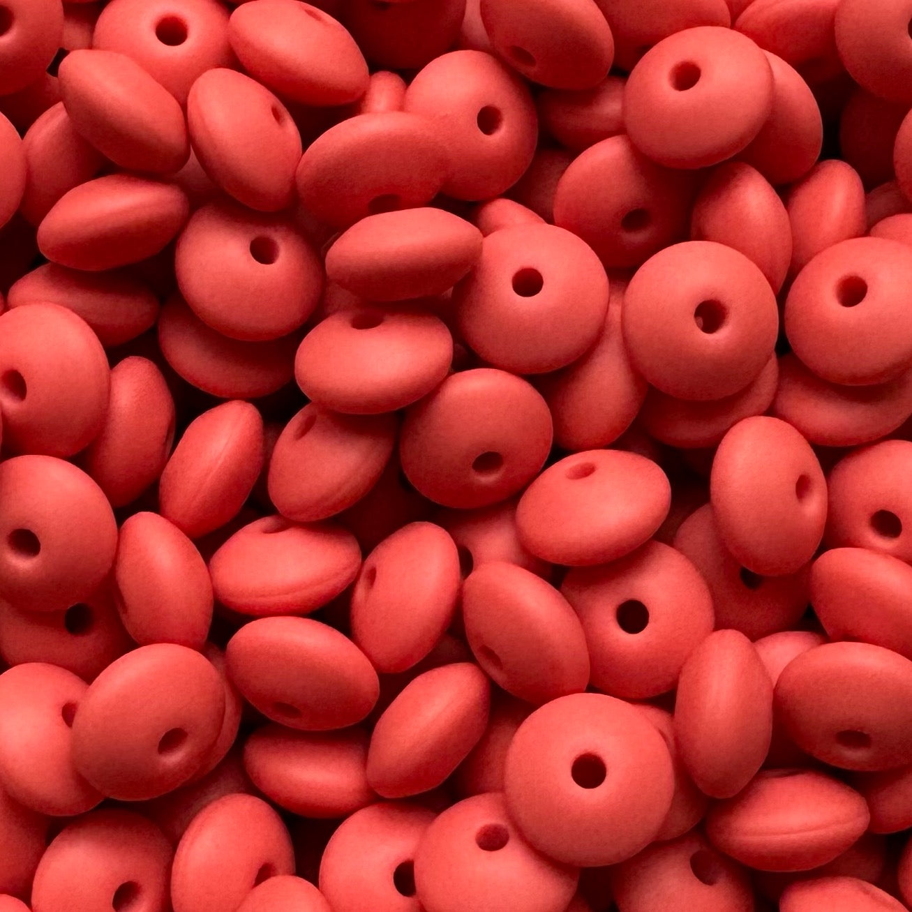 12mm Fusion Coral Silicone Lentil Bead