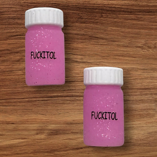 3-D Glitter Pill Bottle Focal ( Light Pink)
