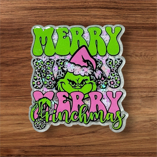 Merry Merry Merry Acrylic Shaker Flatback