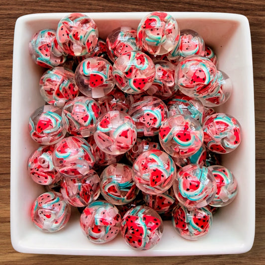 16mm Watermelon Acrylic Bead