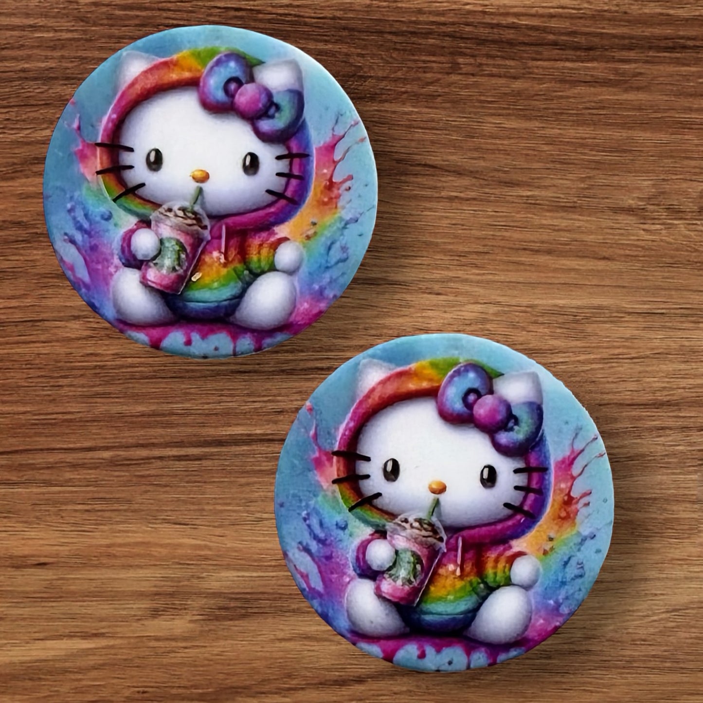 Kitty Drinking Iced Coffee Focal