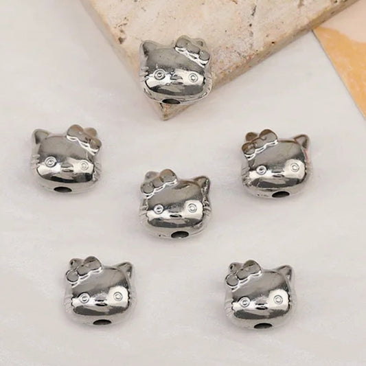Silver Kitty Beads