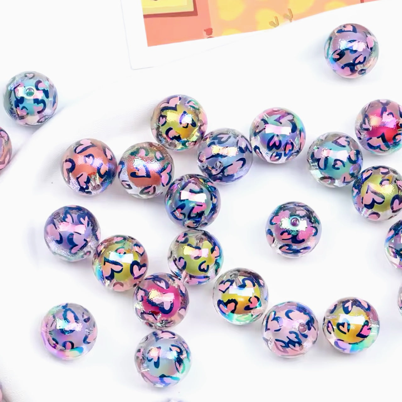 16mm Acrylic Hearts Bead