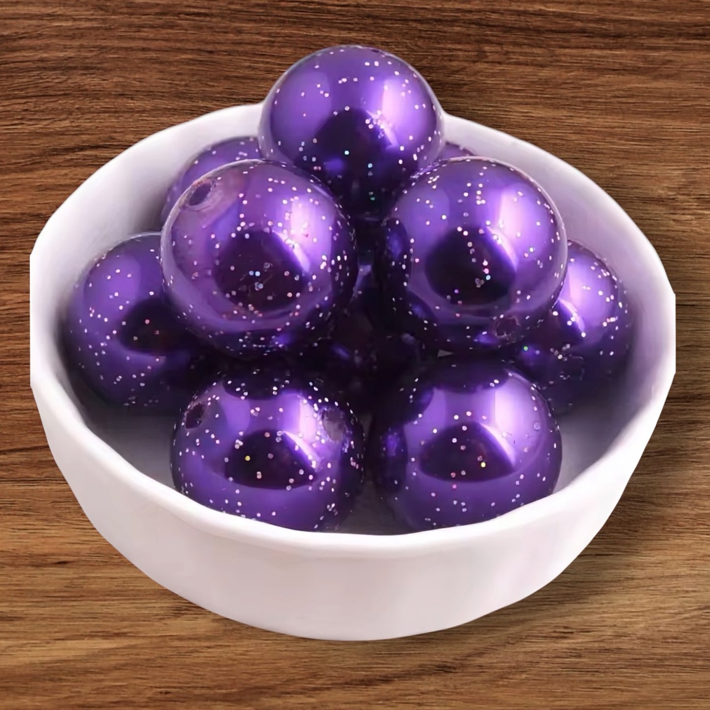 12mm Glitter Acrylic Bead